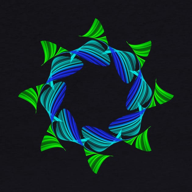 Blue and green mandala by Meo Design